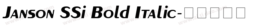 Janson SSi Bold Italic字体转换